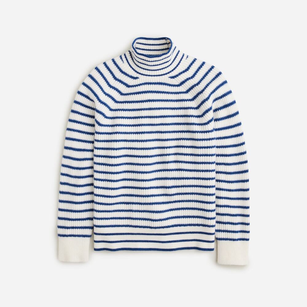 J.Crew Ribbed White Cashmere Turtleneck Sweater Size XS